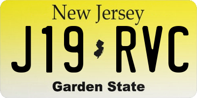 NJ license plate J19RVC