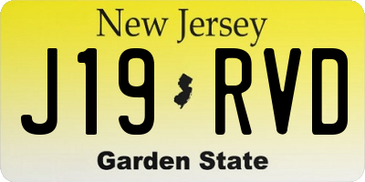 NJ license plate J19RVD