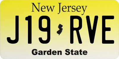 NJ license plate J19RVE