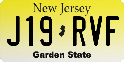 NJ license plate J19RVF