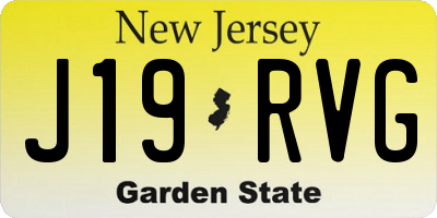 NJ license plate J19RVG