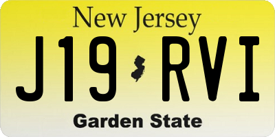 NJ license plate J19RVI