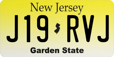 NJ license plate J19RVJ