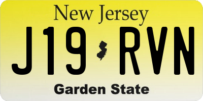 NJ license plate J19RVN