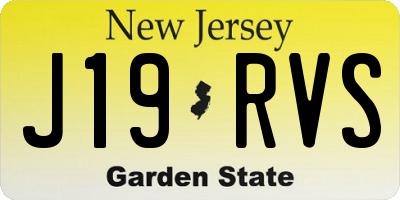 NJ license plate J19RVS