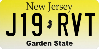 NJ license plate J19RVT