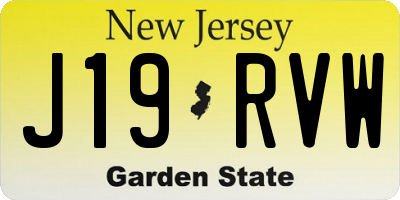 NJ license plate J19RVW