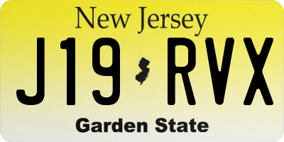 NJ license plate J19RVX