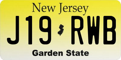 NJ license plate J19RWB