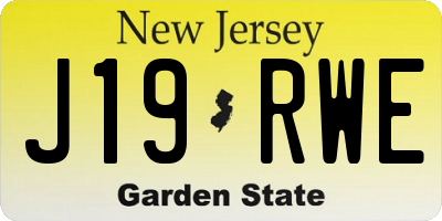 NJ license plate J19RWE