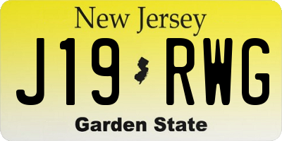 NJ license plate J19RWG