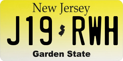 NJ license plate J19RWH