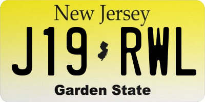NJ license plate J19RWL
