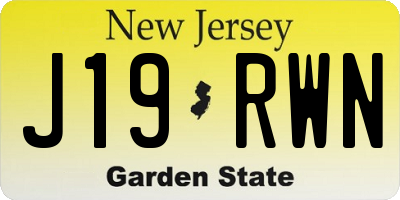 NJ license plate J19RWN