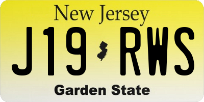 NJ license plate J19RWS