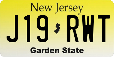 NJ license plate J19RWT