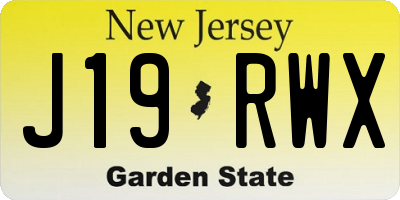 NJ license plate J19RWX