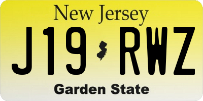 NJ license plate J19RWZ