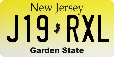 NJ license plate J19RXL