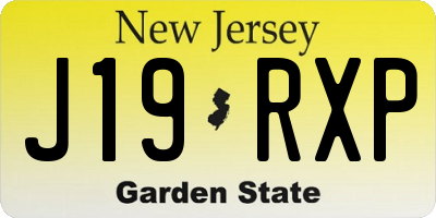 NJ license plate J19RXP