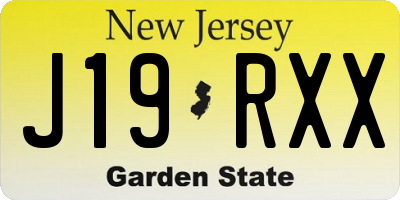 NJ license plate J19RXX