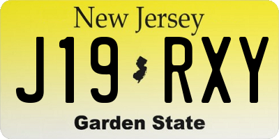 NJ license plate J19RXY