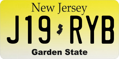 NJ license plate J19RYB