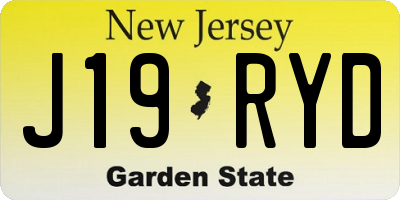 NJ license plate J19RYD