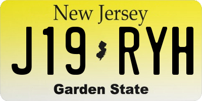 NJ license plate J19RYH