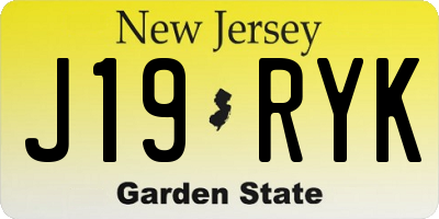 NJ license plate J19RYK