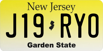 NJ license plate J19RYO