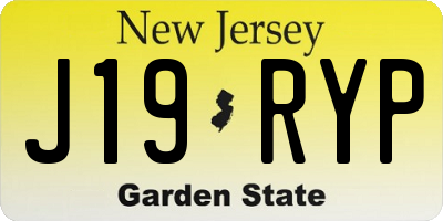 NJ license plate J19RYP