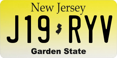 NJ license plate J19RYV