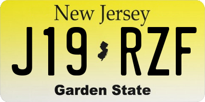 NJ license plate J19RZF