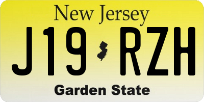 NJ license plate J19RZH