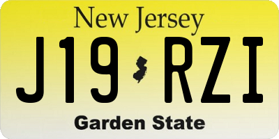 NJ license plate J19RZI