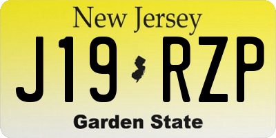 NJ license plate J19RZP