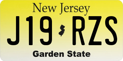 NJ license plate J19RZS