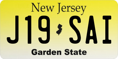 NJ license plate J19SAI