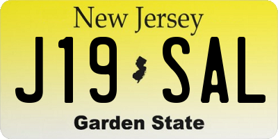 NJ license plate J19SAL