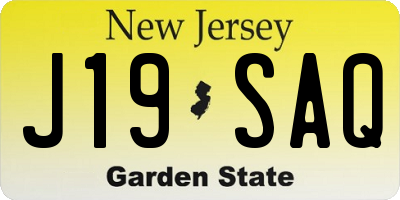 NJ license plate J19SAQ