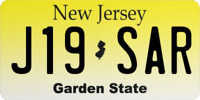 NJ license plate J19SAR