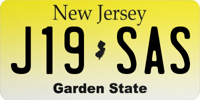 NJ license plate J19SAS