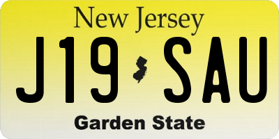NJ license plate J19SAU