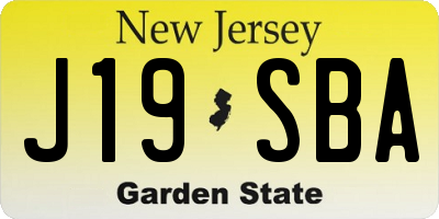 NJ license plate J19SBA