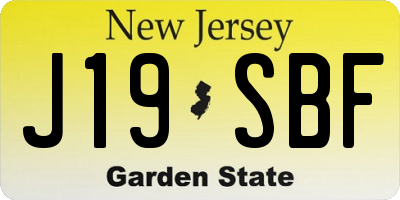 NJ license plate J19SBF