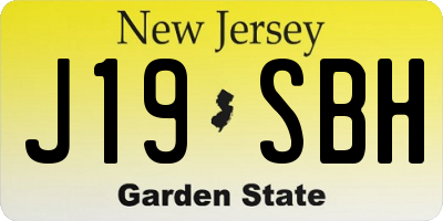 NJ license plate J19SBH
