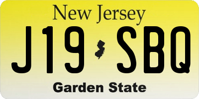 NJ license plate J19SBQ