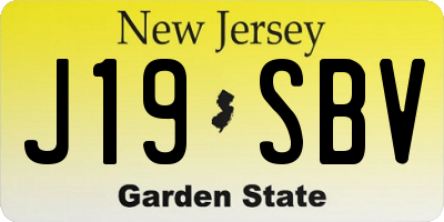 NJ license plate J19SBV