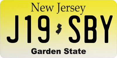 NJ license plate J19SBY
